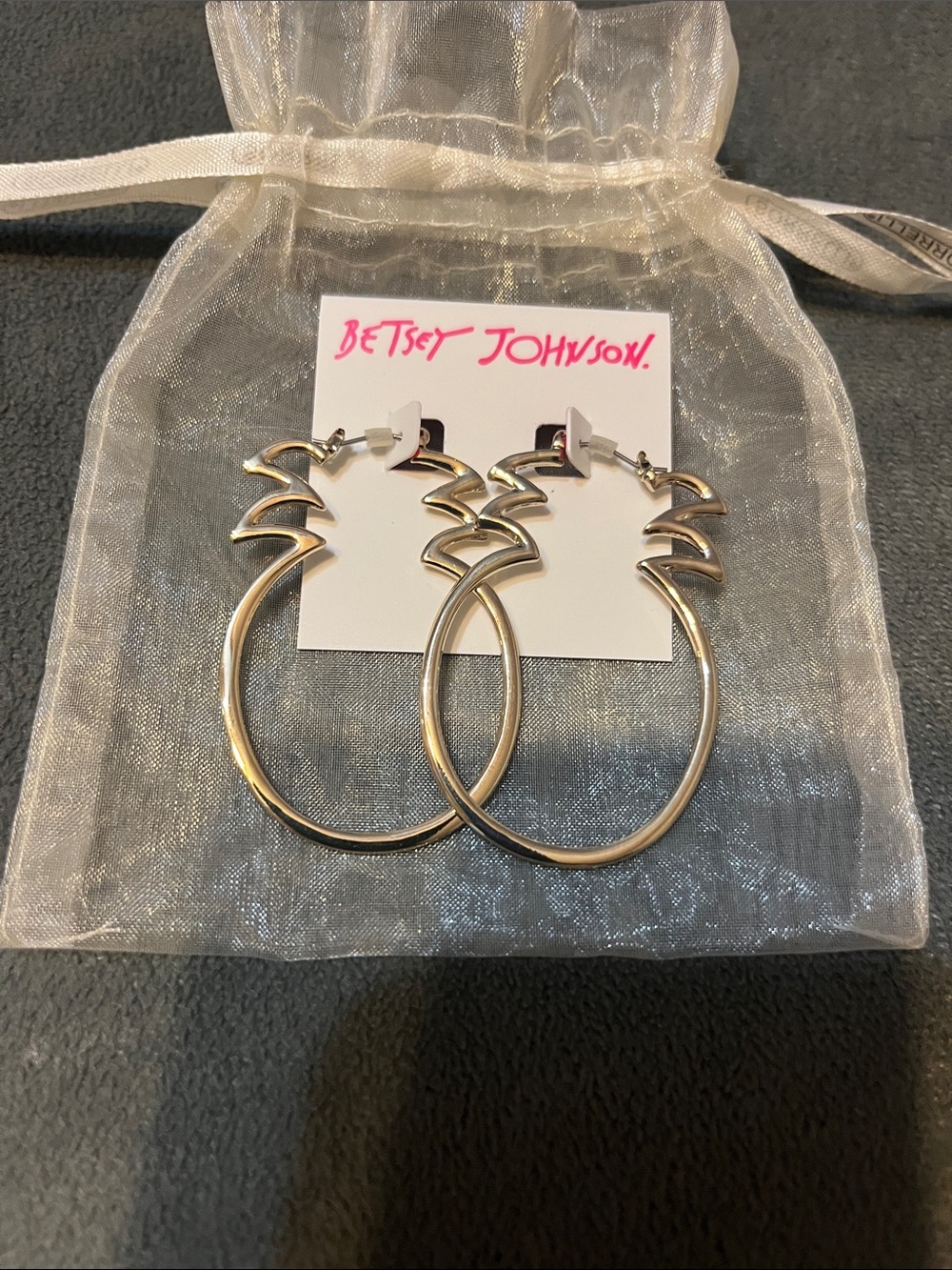 Betsey Johnson Gold Pineapple Earrings